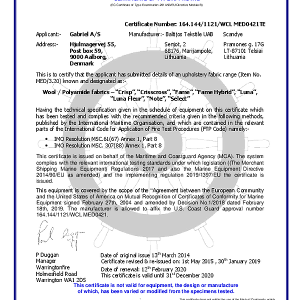 crisp - flammability IMO-307